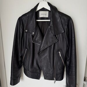 Babaton Black Leather Moto Jacket